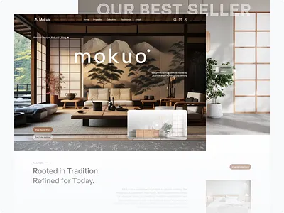 Mokuo - Furniture E-Commerce Landing page clean design desktop digital digital revo e commerce elegant design elegant landing page furniture home page japanese landing page minimalist ui ux website