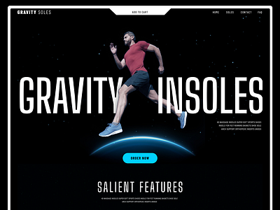 SciFi Landing Page Design for In-Soles agency branding ecommerce future futuristic iconic insole landing page landing page design popular product page recent scifi shoe shopify space technology web design website design
