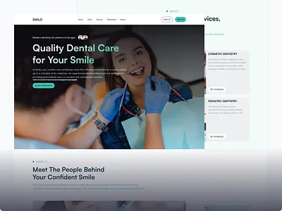 SMILO - Dental Clinics Landingpage branding clinic dekstop dental care dentist design digital digital revo elegant design home page landing page minimalist modern ui ux web website