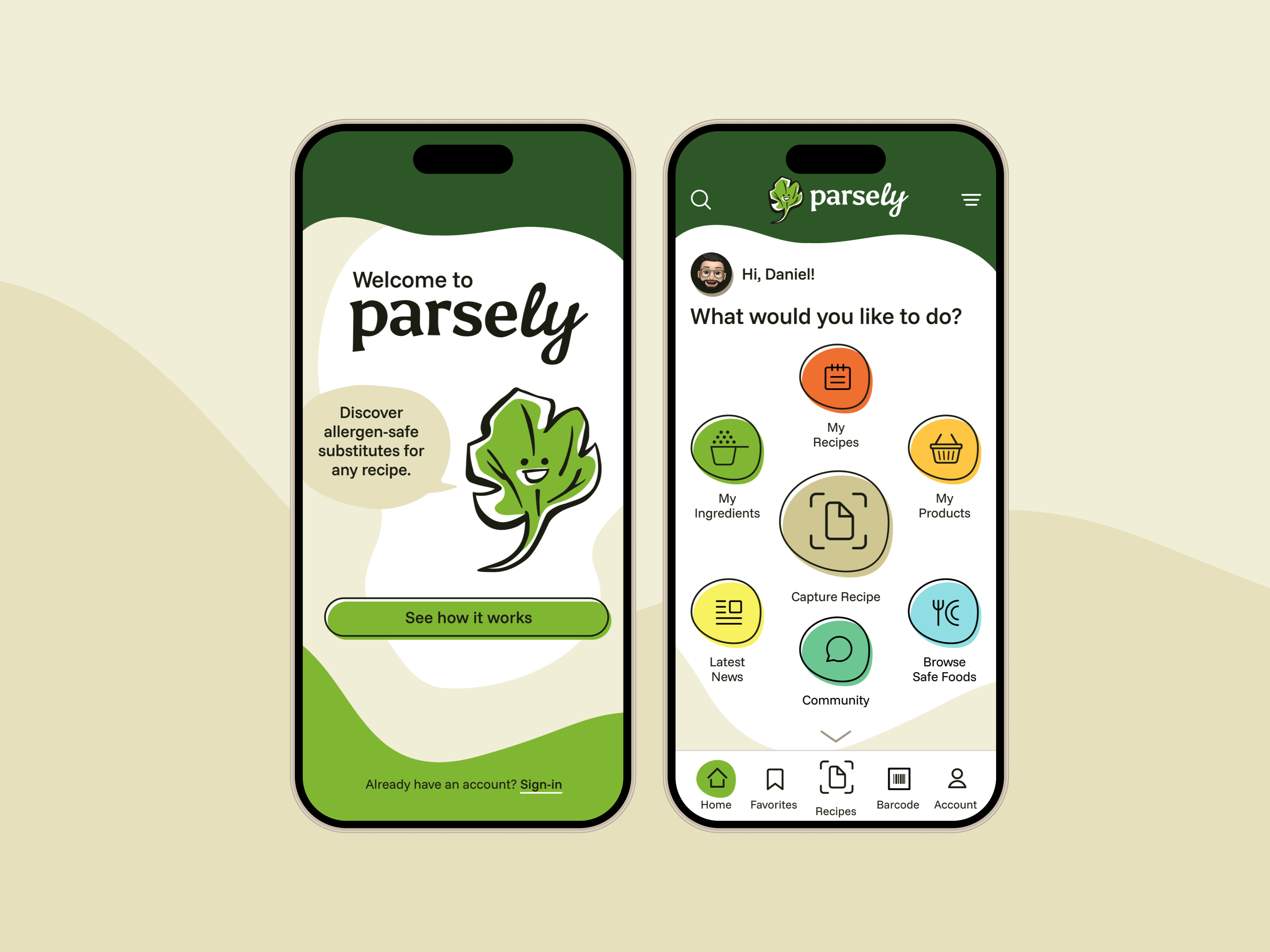 Parsely – Food-Allergy Detection App branding figma logo design product design prototyping ui user research user testing ux visual design wireframing