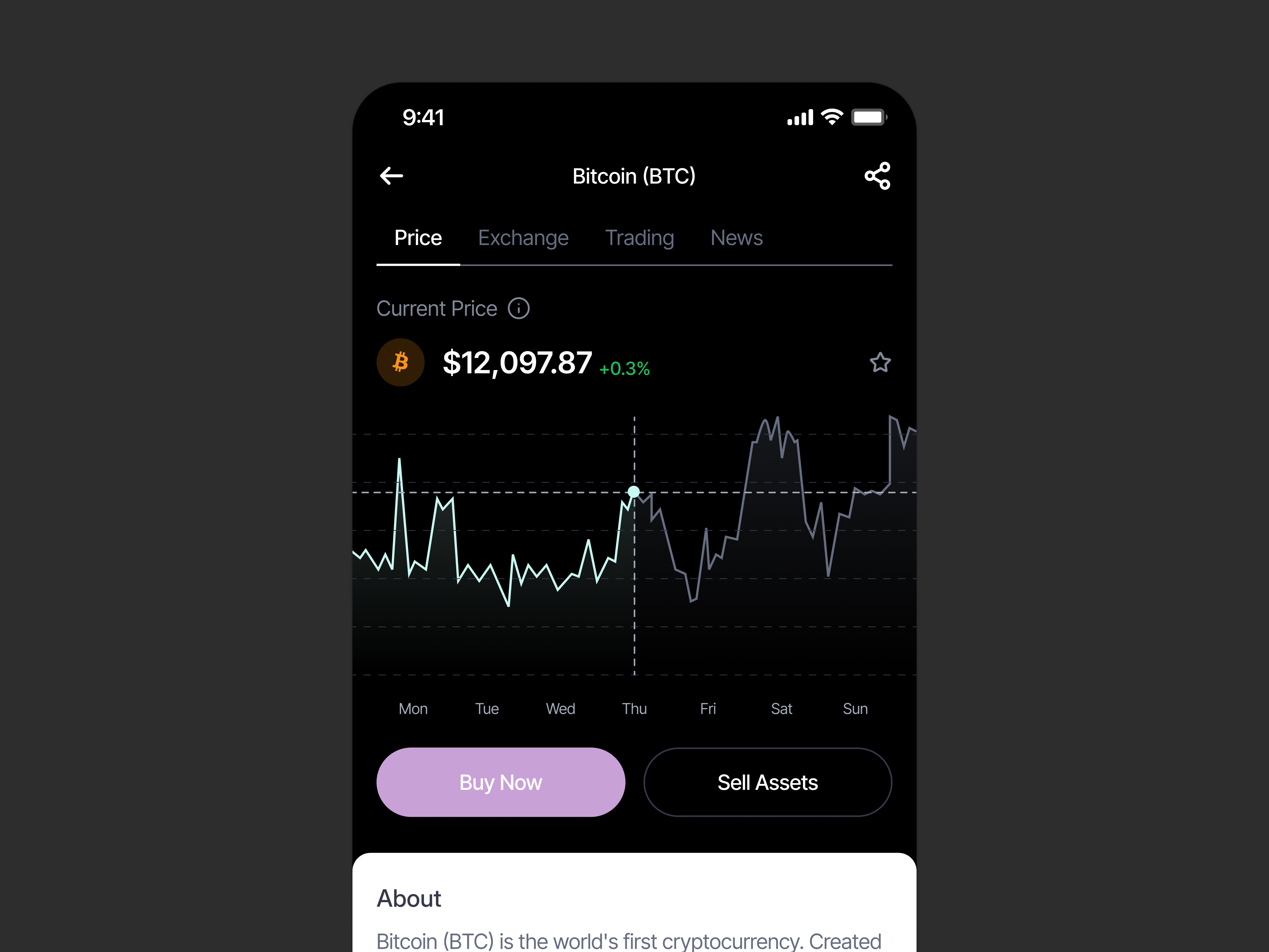 Crypto Mobile App UI/UX - Asset Detail & Trading Overview by Keitoto on ...