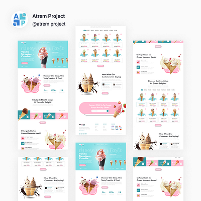 Ice Cream Landing Page atrem project figma mobile app ui ui design uiux user interface ux ux design web design