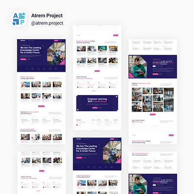 Smart Library Template Design CMS School atrem project figma mobile app ui ui design uiux user interface ux ux design web design