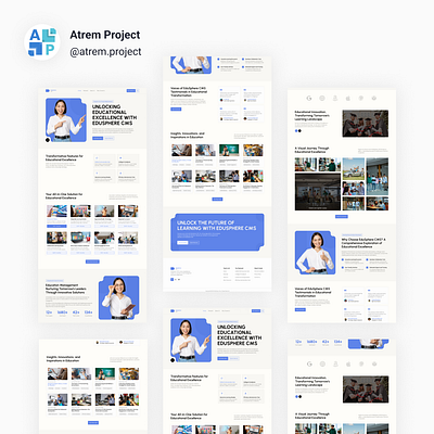 EduSphere CMS Template Design CMS School atrem project figma mobile app ui ui design uiux user interface ux ux design web design