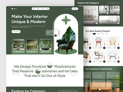 INERRES - Furniture Website Landing Page architecture chair decor e commerce furniture interior landing page online shop popular website product shop shopify sofa store table ui ui design ux web design website