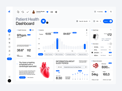 Patient Health Dashboard app app design design health medicare ui ux web app