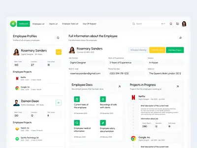Employee Profile Page app app design company dashboard design profile ui user ux