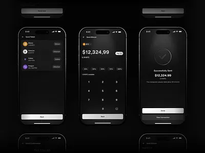 Wooolet Mobile App - Send Crypto Screen 3d animation app bitcoin blockchain clean crypto crypto wallet dark mode graphic design mobile app motion graphics ui ui animation ui interaction uigo ux wallet