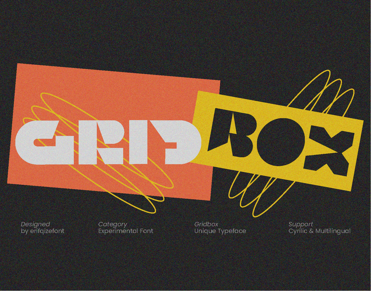 GRIDBOX — Experimental Typeface abstract black bold decoration display font experimental typeface font futuristic geometric graphic design gridbox logo playful sans serif type ui