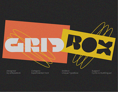 GRIDBOX — Experimental Typeface abstract black bold decoration display font experimental typeface font futuristic geometric graphic design gridbox logo playful sans serif type ui