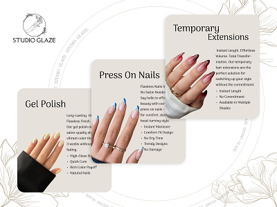 STUDIO GLAZE - Nail Studio landing page branding graphic design motion graphics ui