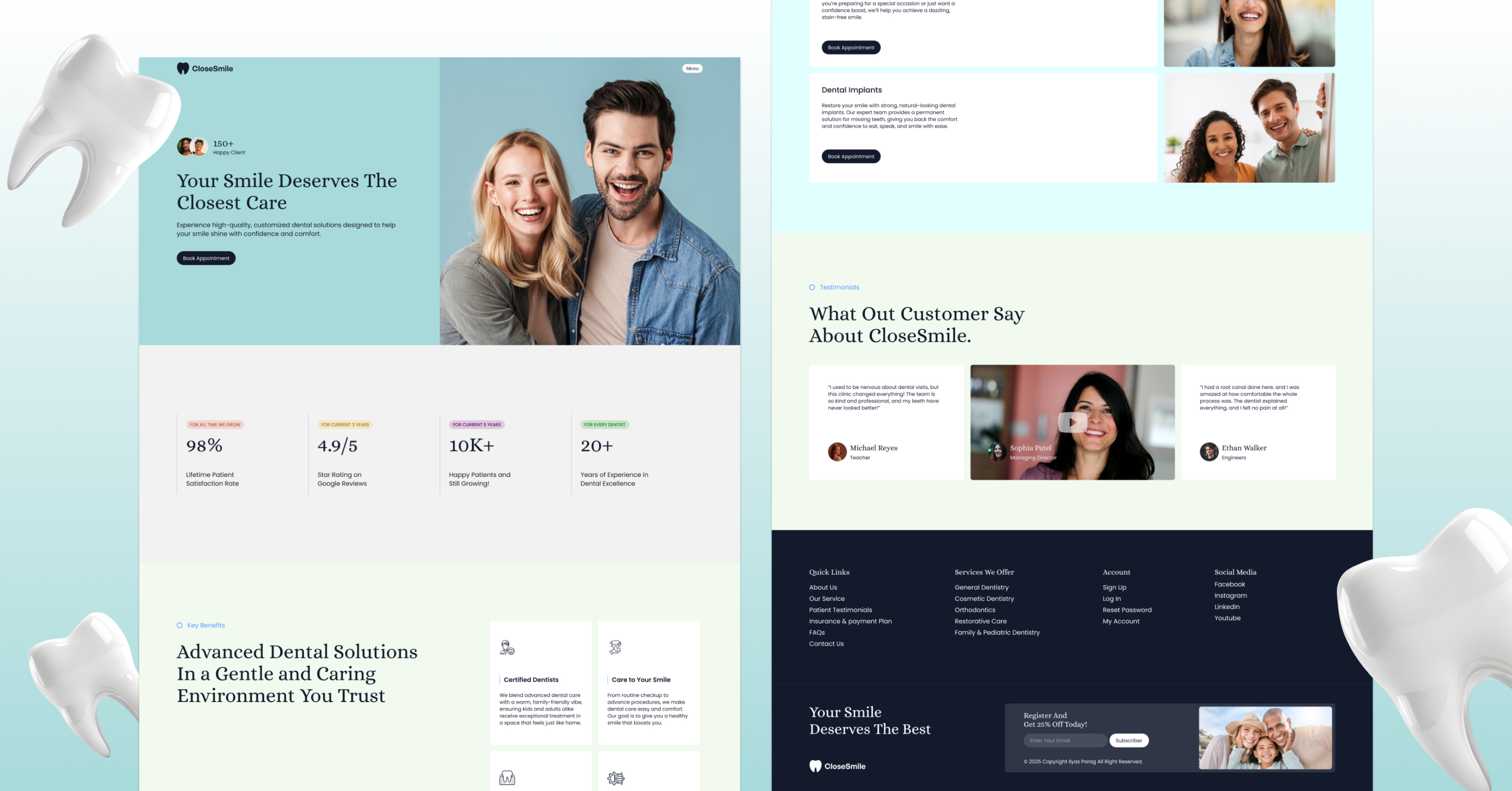 🦷 CloseSmile – Landing Page Design Case Study landing page product design uiux user experience user interface user research