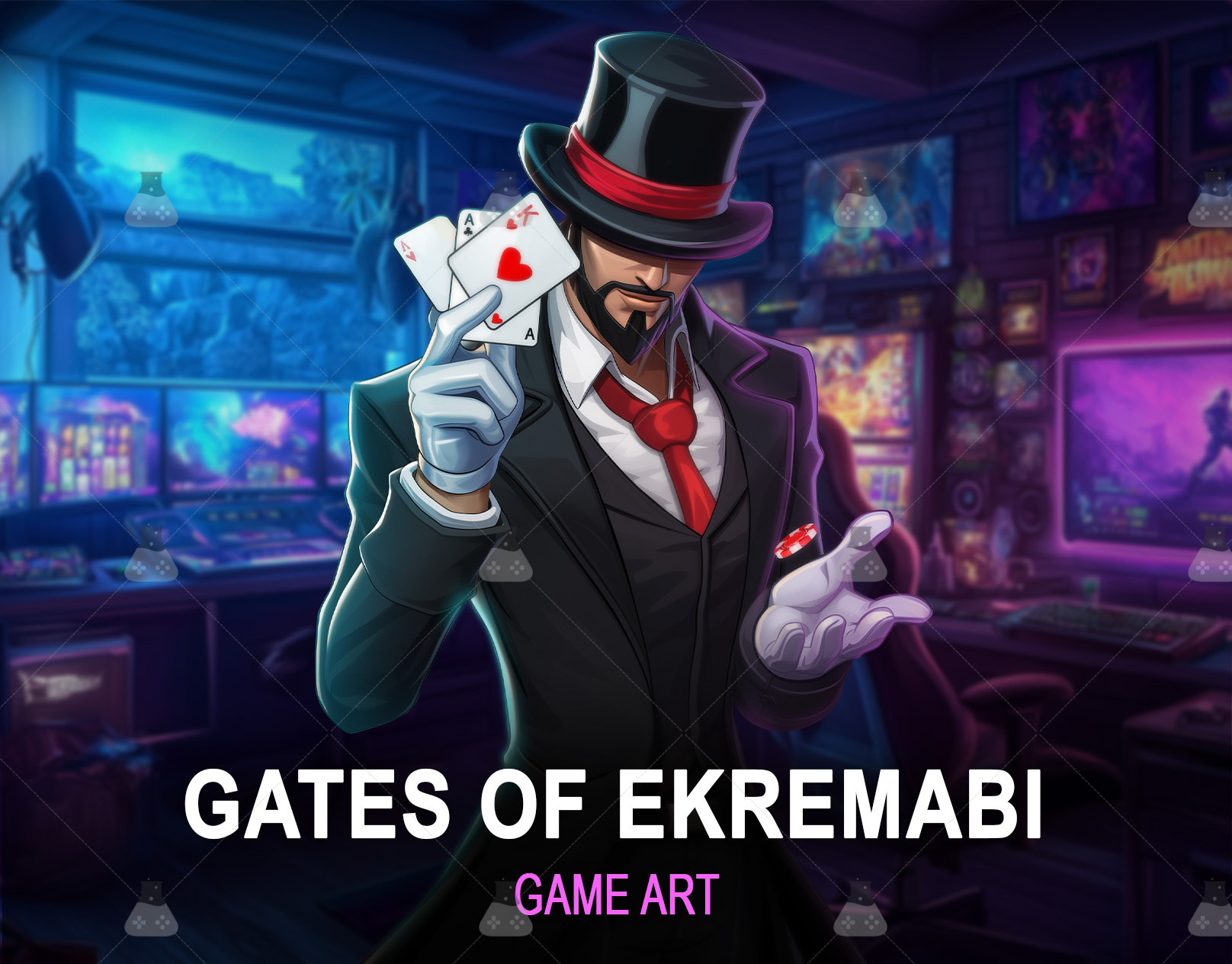 Gates of Ekremabi - Neon Casino Slot Theme by Gamix Labs 2d artwork 2d game art services animation casino slot machine casino slot theme game art outsourcing game characters game development gamix labs gates of ekremabi gates of ekremabi slot theme neon slot theme slot slot art outsourcing slot art services slot game art slot game ui ux slot machine ui ux