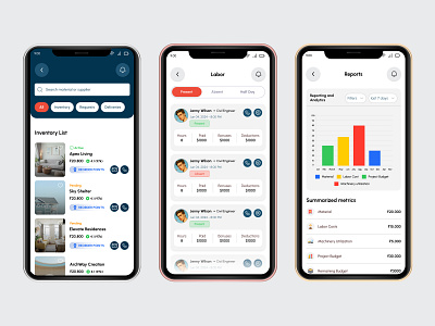 Construction Management App Design app design graphic design logo ui ux