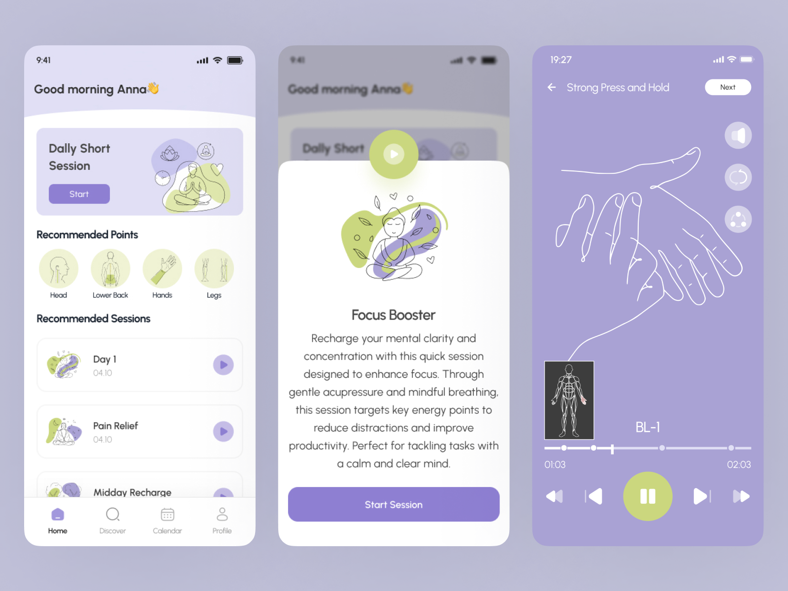 UI/UX Mobile App Design for a Wellness, Health & Acupressure by Anna ...