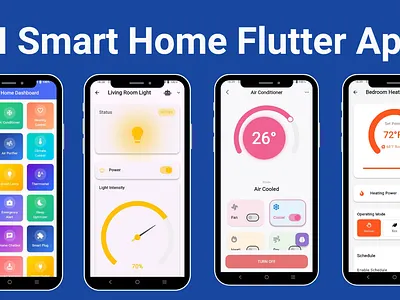 AI Smart Home Flutter App | IoT App | Home Control & Automation flutter template flutter ui kit ui ui kit voice command