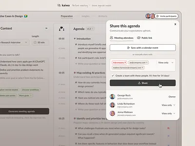 B2B AI — Share modal ai app artificial intelligence b2b clean genai interface minimal modal saas share ui user ux web
