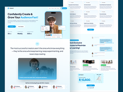 Kelasin! - Landing pages course Creator Bootcamp app branding clean coursera design high convertions landing pages online course ui uiux web design