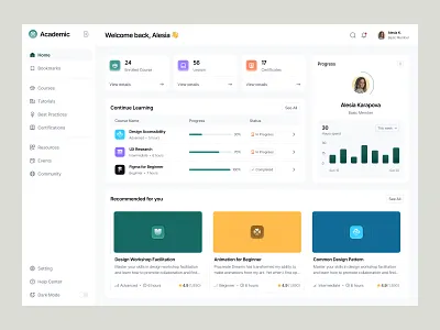 Academic - Edutech Platform academic academic design dashboard dashboard design design digital education education design figma learning education ui uidesign uiux uiuxdesign unpixel ux uxdesign web web design