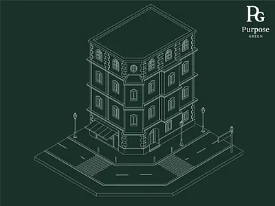 Illustration For Purpose Green.com 2d art 2d building 2d design 2d icon 2d illustration building icons illustration illustration art isometric
