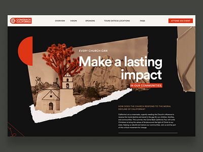 Comeback California | Landing Page graphic design landing page ui uiux webpage