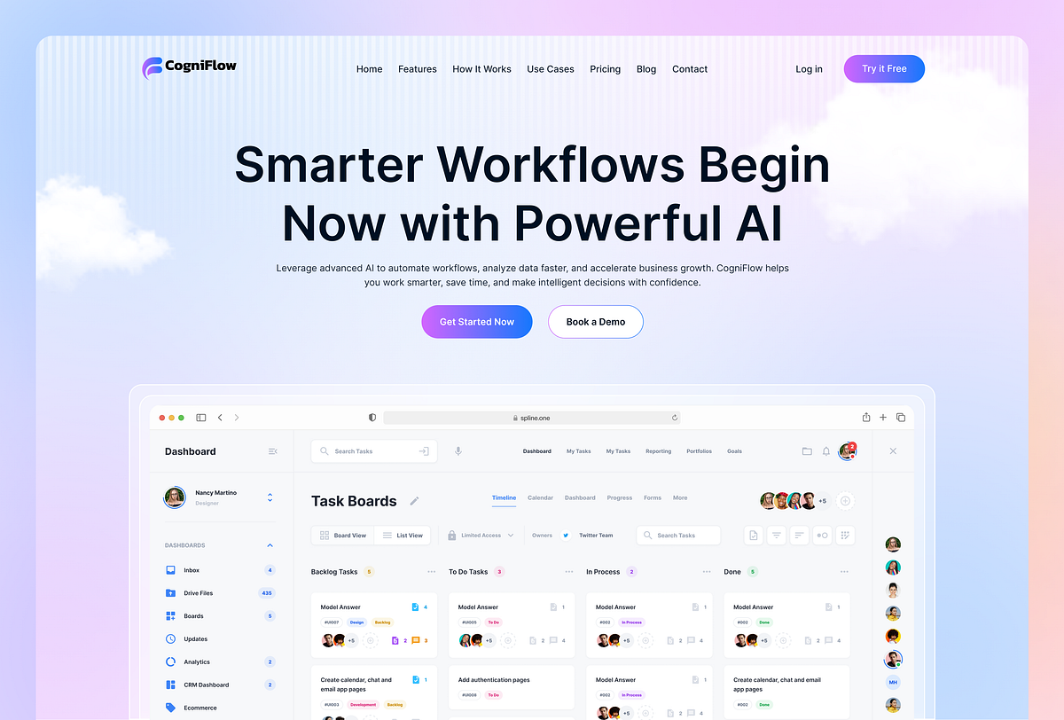 Smarter Workflows with Cogniflow AI – Landing Page Design Image 0