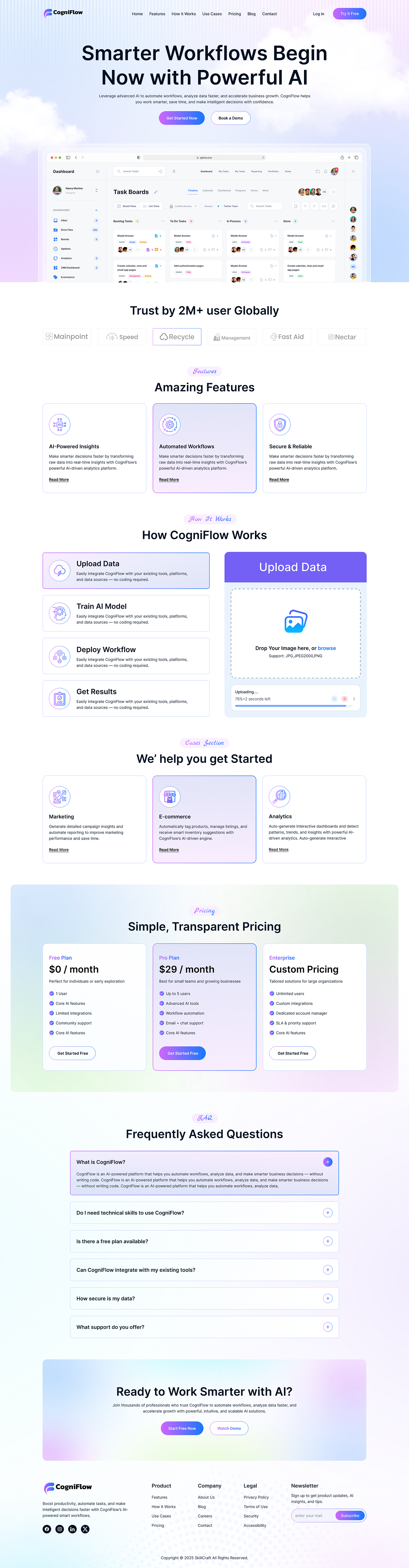 Smarter Workflows with Cogniflow AI – Landing Page Design Image 1