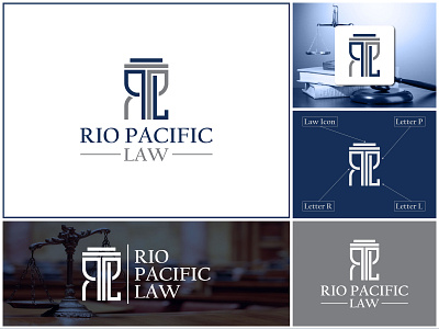 Rio Pacific Law Logo Design brand identity branding design flat logo graphic design law logo law logo design letter mark logo logo logo design logo maker logos