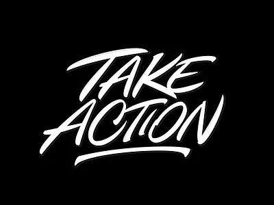 Take Action calligraphy font lettering logo logotype typography vector