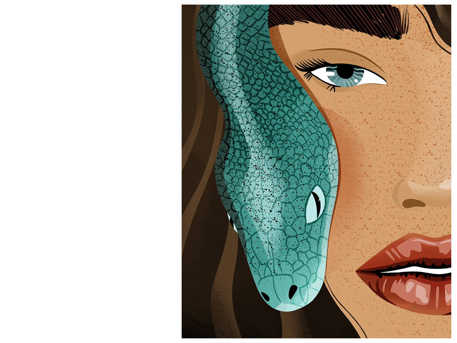 Ella. clean design digital art digitalillustration graphic design illustration snake ui woman