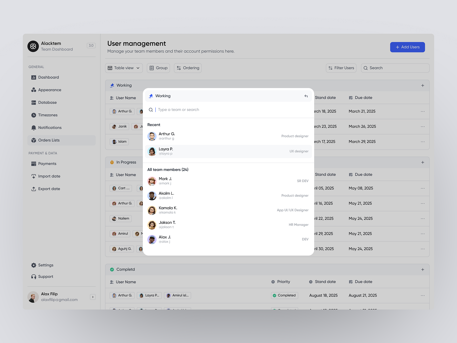 User management UI by Simply Craft Studio on Dribbble