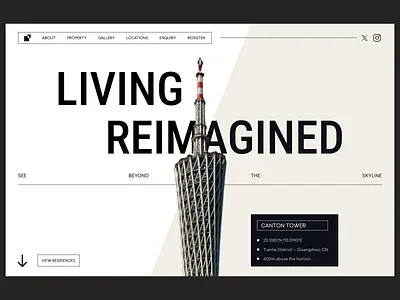 Real Estate Hero Section building framer mockup property real estate ui web design website wix