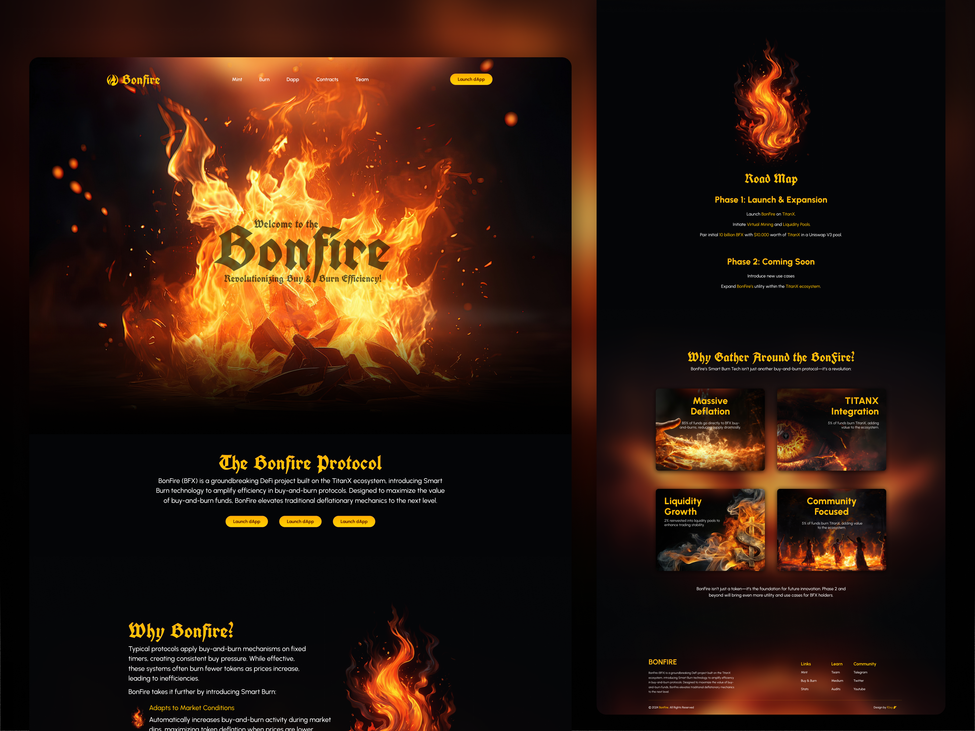 Bonfire - dApp Dashboard UI blockchain crypto dapp dashboard defi design figma ui uiux