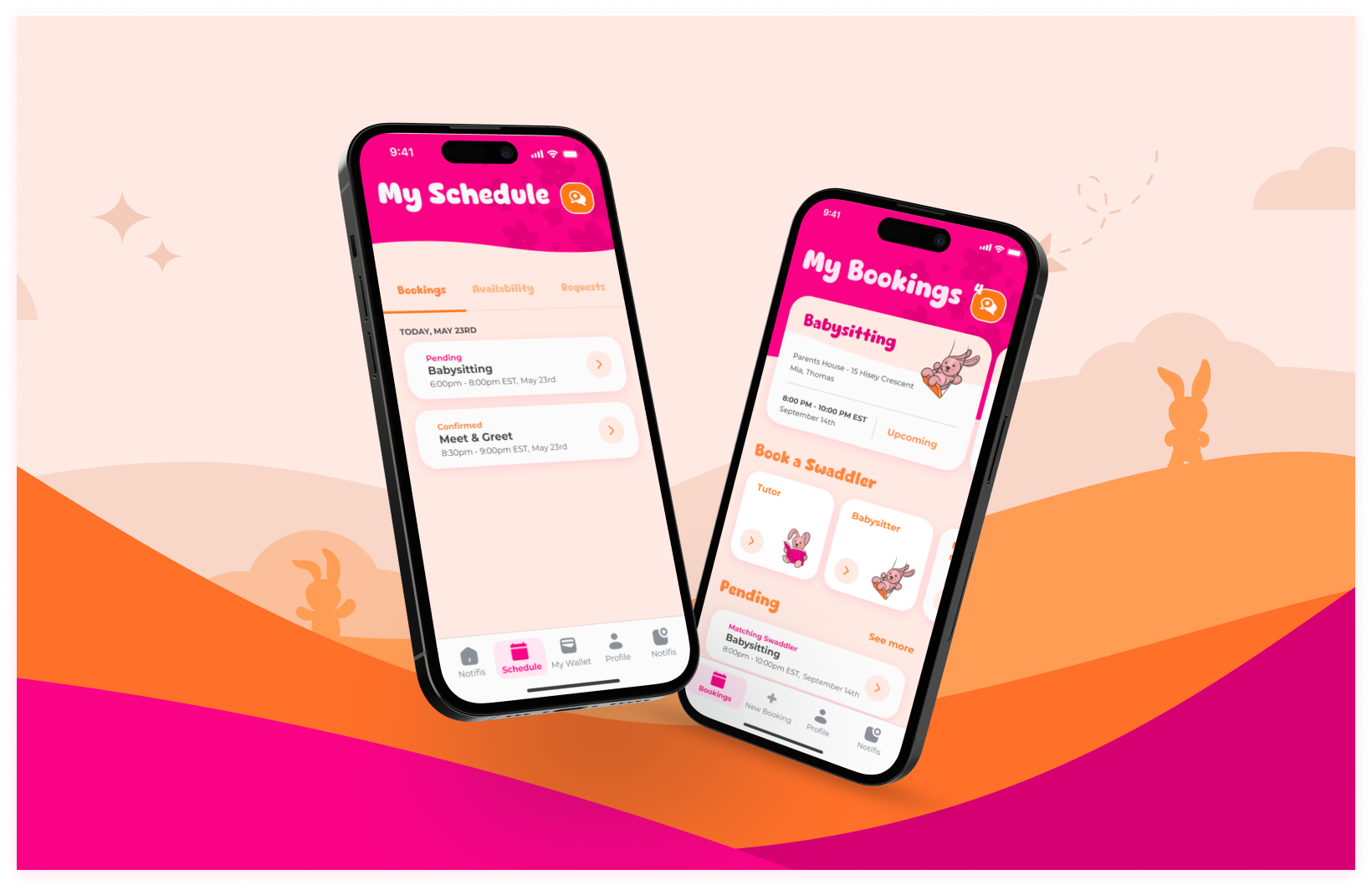 Swaddle branding care childcare family graphic design interface mobile parentapp swaddle ui ux
