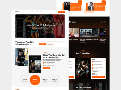 FitLab – Fitness Website UI Design branding design fitness app fitness landingpage fitness ui fitness ux fitness website graphic design gym website illustration landingpage logo ui uiux design user interface design ux audits website website design website ux