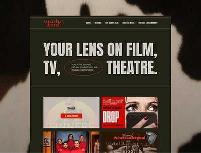 Homepage for film, TV & theatre reviews website contemporary film homepage modern reviews theatre tv ui ux webdesign website design