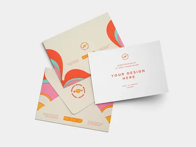Envelope Mockup Set card corporate envelope greeting card letter mail mockup paper postcard stationery
