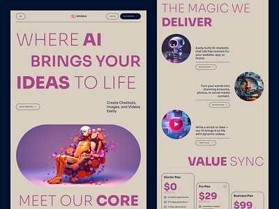 Creative AI Studio Website ai creativeagency creativestudio darkui dashboard figma futuristicdesign generativedesign landingpage minimaldesign modernweb neumorphism uidesign uxdesign webdesign webui