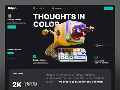 The Origin Website Design 3d abstract amazing app blender corporate creative dark design dynamic illustration ui uiux webdesign website