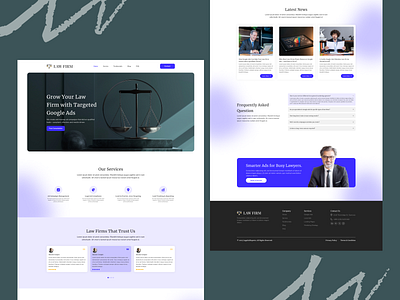 Law firm Website for Google ads service figma landing page logo mockup ui ux visual design wireframe
