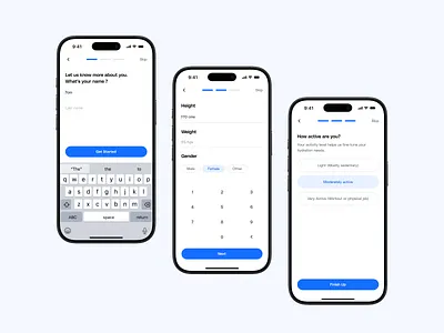 Flowbit - Hydration App Onboarding fitness health hydration ios iphone mockup onboarding uiux water tracking
