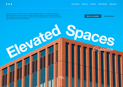 Modern Architecture Landing Page architecture branding minimalist modern landing page modern spaces typography ui ux visual story