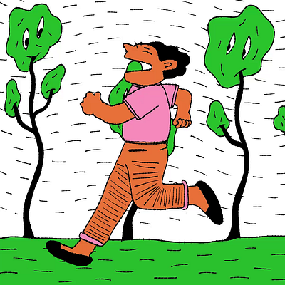 Watch your step animation design editorial illustration gif graphic design illustration run running