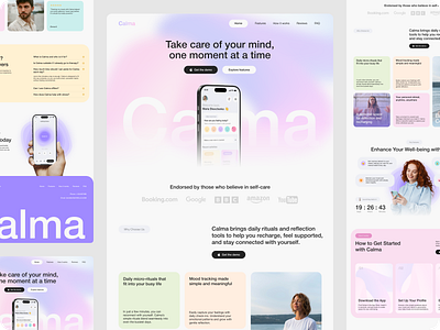 Calma | Mobile app & Landing Page app app design design landing landing page mobile app mobile app design ui ui design uiux ux ux design uxui website