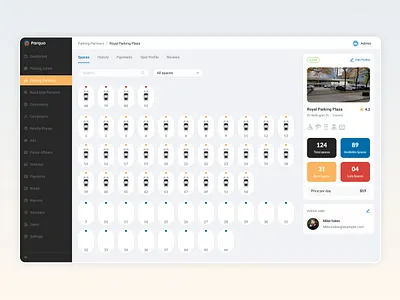 Smart Parking, Smarter Dashboard Design booking canada car car spot dashoard design driving find parking garage parking parking space private parking statistics ui ux vehicle web app