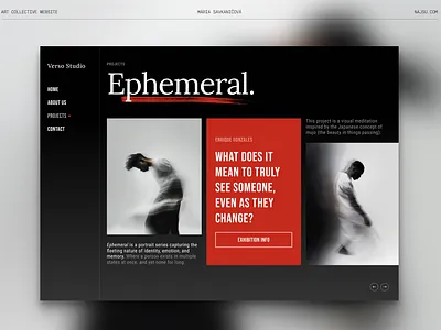 Project detail for an art collective website art collective website curated design editorial design expressive design gallery web design modern layout project detail web design website design