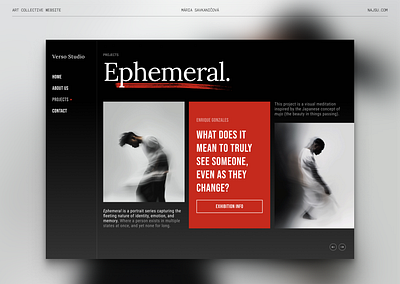 Project detail for an art collective website art collective website curated design editorial design expressive design gallery web design modern layout project detail web design website design