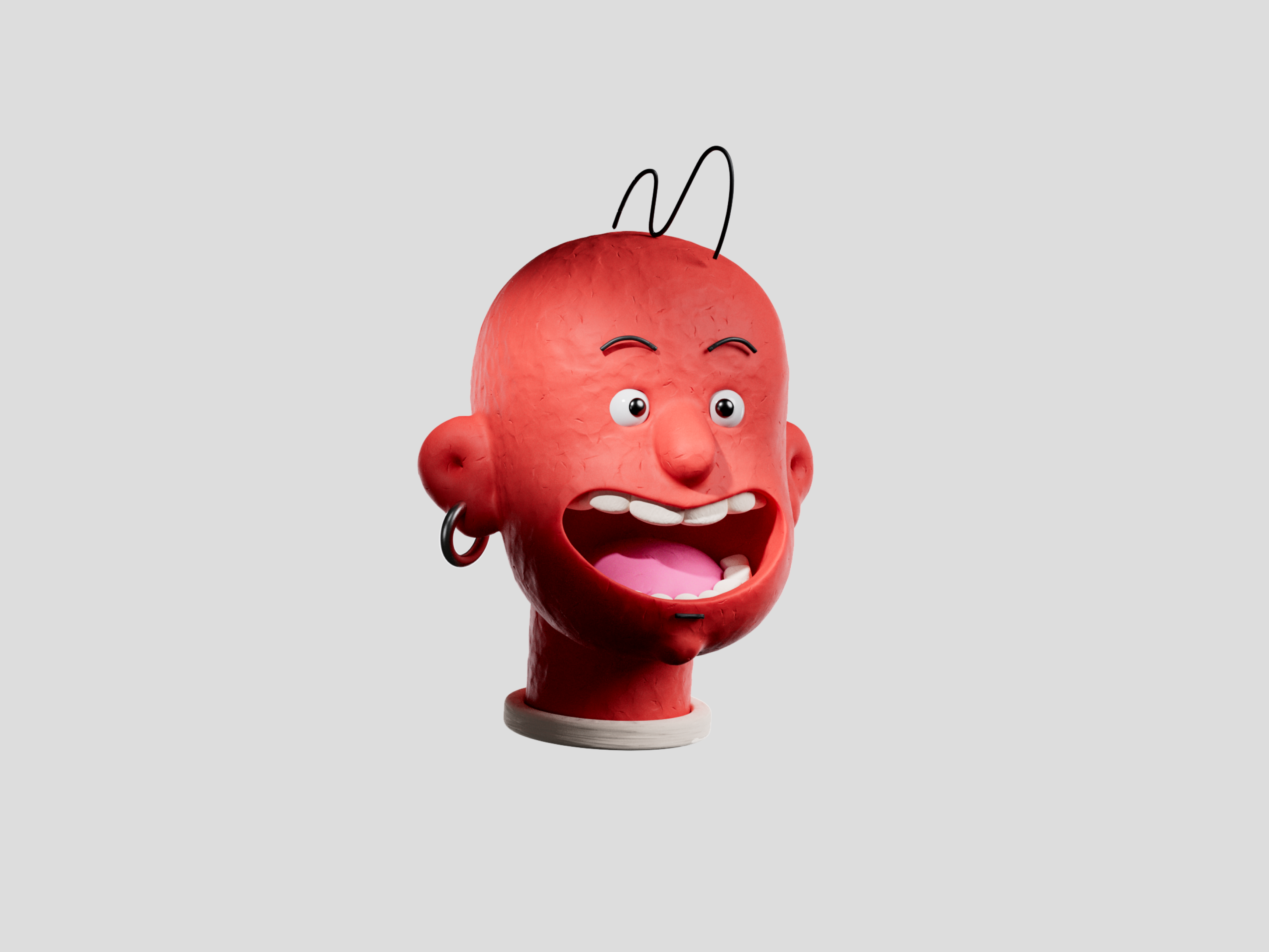 Red Head 3d c4d character illustration rboy redshift render rocketboy sculpting