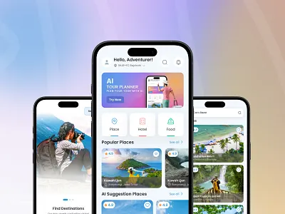 Travel Mobile App UI | Best Travel Mobile Application app interface booking card ui home screen illustration mobile app design mobile ui modern app ui netro netrosystems saas software agency ticket tour travel agency travel app travel companion travelling trip ui design