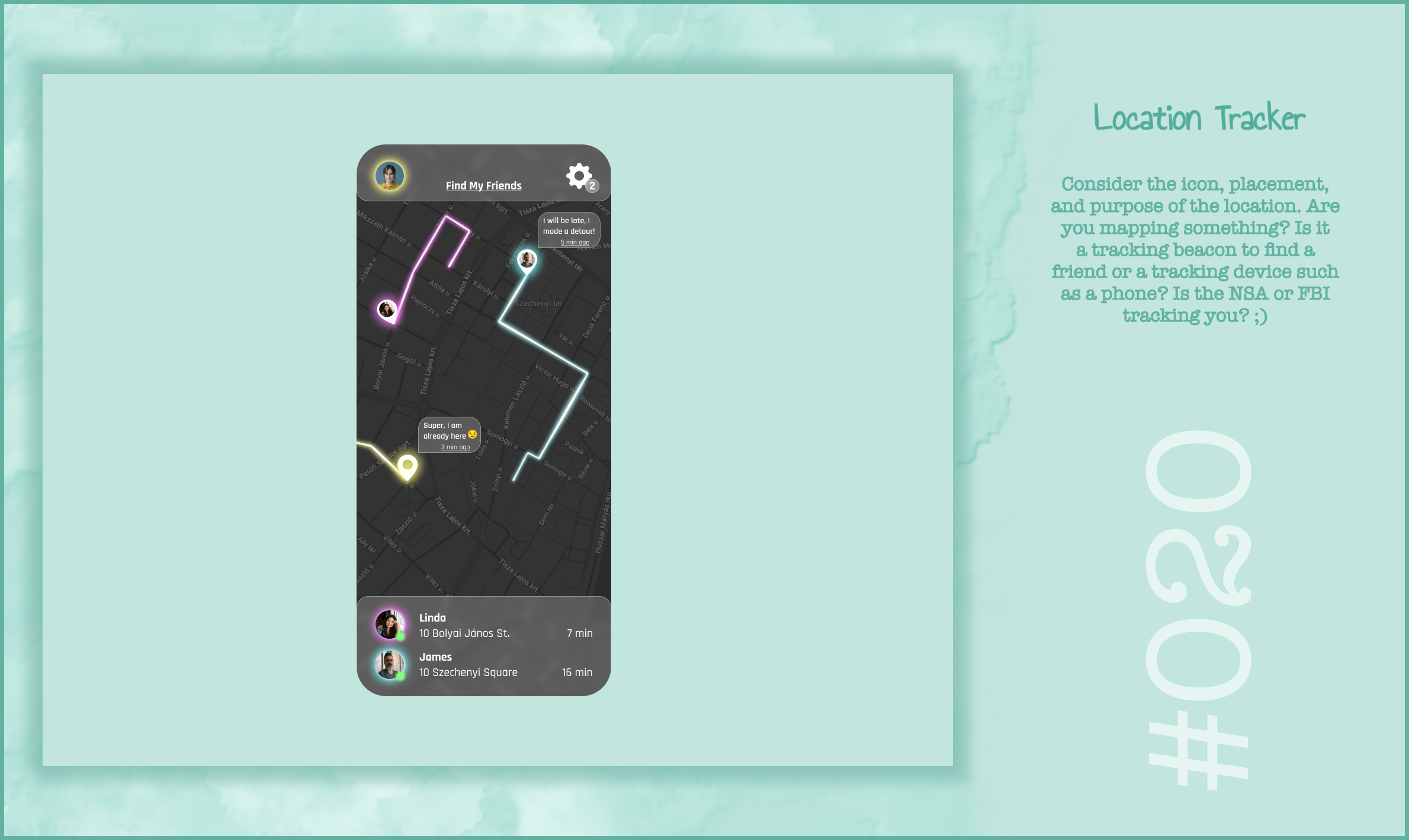 DailyUI020 - Location Tracker dailyui graphic design locationtracker tracker ui